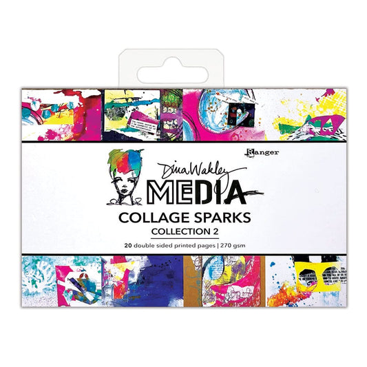 Ranger Dina Wakley Media Collage Words Pack - Mots Sur Tissu Pour Art Journaling Et Scrapbooking, Multicolore