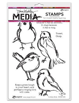 Dina Wakley Media Stamps Scribbly Birds Stamps Dina Wakley Media 
