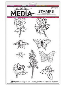 Dina Wakley Media Stamps Scribbly Flowers and Insects Stamps Dina Wakley Media 