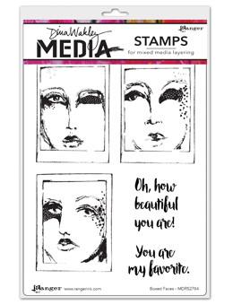 Dina Wakley Media Stamps Boxed Faces Stamps Dina Wakley Media 