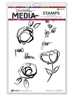 Dina Wakley Media Stamps Abstract Blooms Stamps Dina Wakley Media 