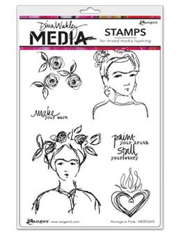 Dina Wakley Media Stamps Homage to Frida Stamps Dina Wakley Media 