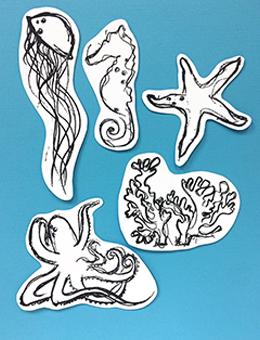 Dina Wakley Media Stamp Scribbly Reef Creatures Stamps Dina Wakley Media 
