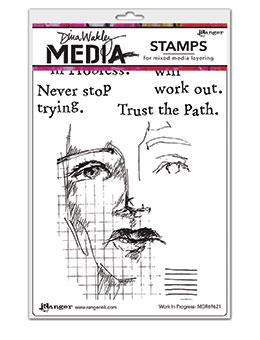 Dina Wakley Media Stamp Work in Progress Stamps Dina Wakley Media 