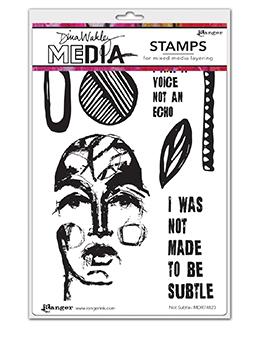 Dina Wakley Media Cling Mount Stamps: Scribbly Women MDR41337
