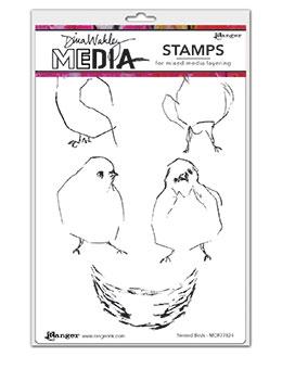 Dina Wakley MEdia Stamp Nested Birds Stamps Dina Wakley Media 