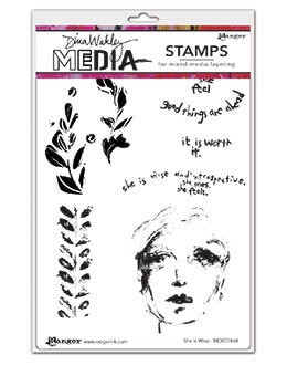 Dina Wakley Media Stamp She Is Wise Stamps Dina Wakley Media 
