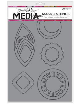 Dina Wakley Media Mask + Stencil Funky Masks Stencil Dina Wakley Media 