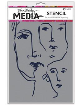 Dina Wakley Media Stencils Scribbled Faces Stencil Dina Wakley Media 