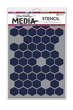 Dina Wakley Media Stencils 9x6 Honeycomb
