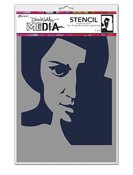 Dina Wakley Media Stencils Pensive Face Stencil Dina Wakley Media 