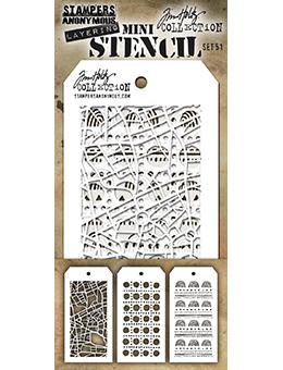 Tim Holtz Stampers Anonymous Mini Layering Stencil Set #51 Stampers Anonymous Tim Holtz Other 