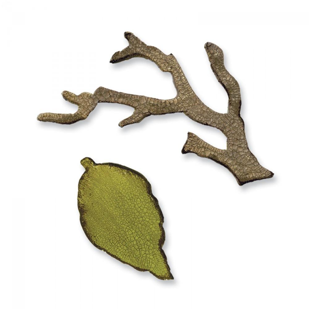 Tim Holtz® Alterations by Sizzix Movers & Shapers™ Magnetic Dies - Mini Branch & Leaf Set Cutting Dies Tim Holtz Other 