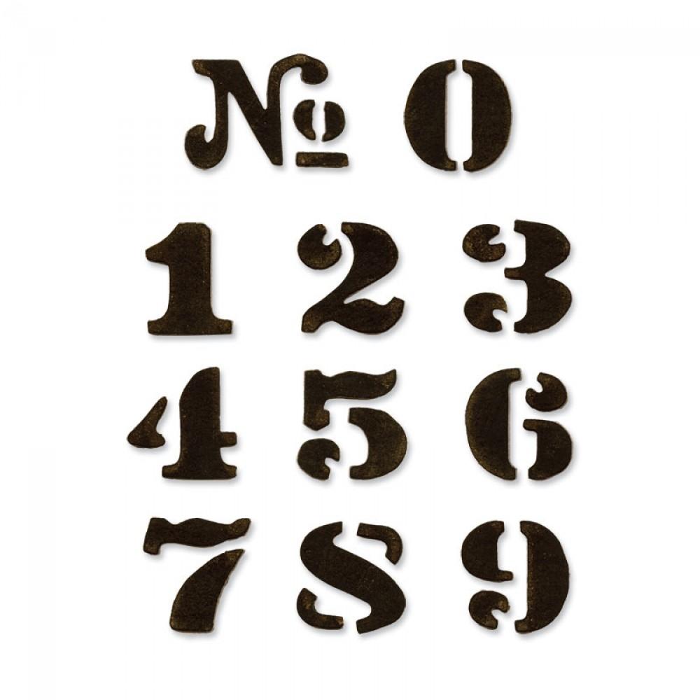 Tim Holtz® Alterations by Sizzix Movers & Shapers™ Magnetic Dies - Cargo Stencil Numbers, 11pk Cutting Dies Tim Holtz Other 
