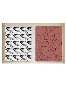 Tim Holtz® Sizzix Texture Fades™ - Paper Airplanes & Dotted Lines Set, 2pc Sizzix Tim Holtz Other 