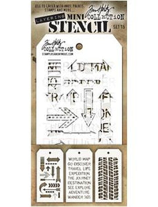 Tim Holtz® Stampers Anonymous - Mini Layering Stencils - Set #15 Stencil Tim Holtz Other 