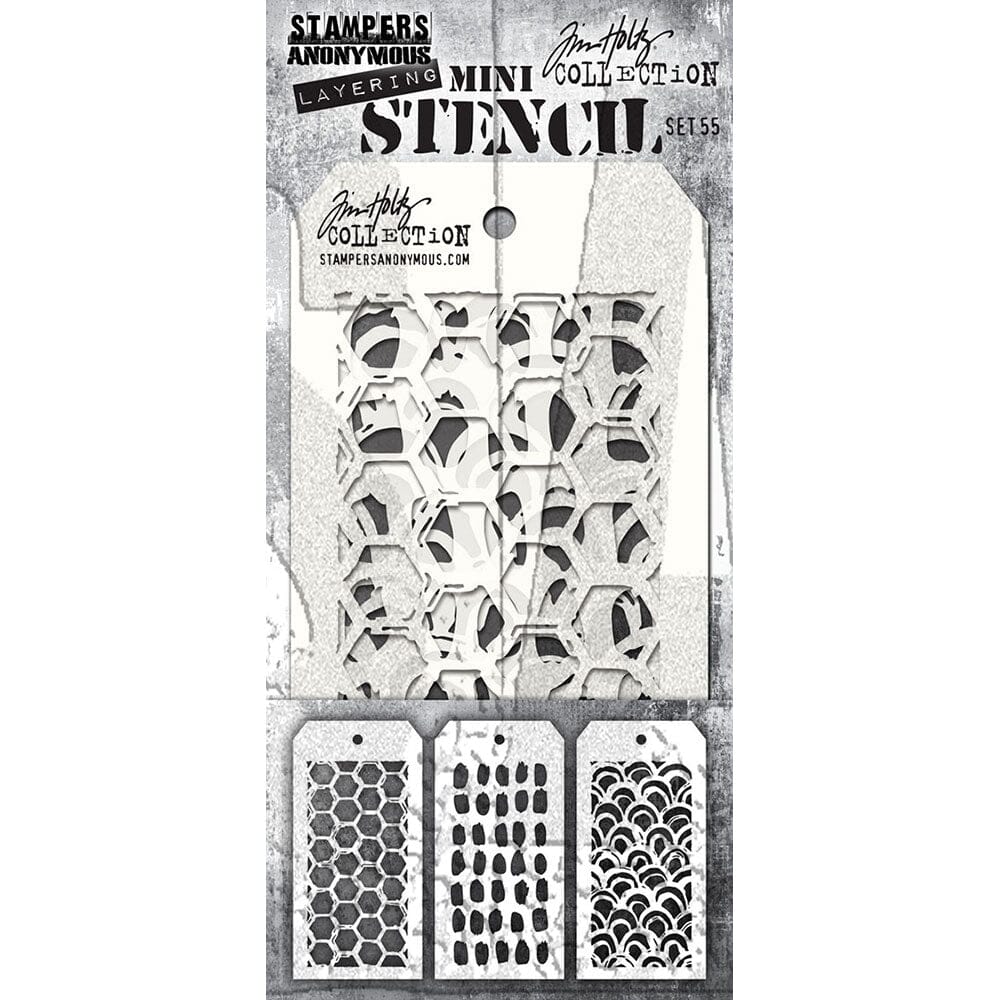 Tim Holtz Stampers Anonymous Mini Layering Stencil Set #55 Stampers Anonymous Tim Holtz Other 