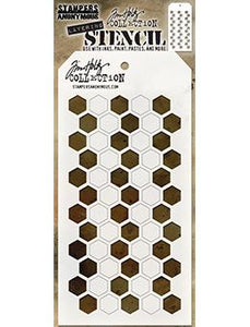 Tim Holtz Stampers Anonymous Layering Stenvil - Shifter Hex Stencil Tim Holtz Other 