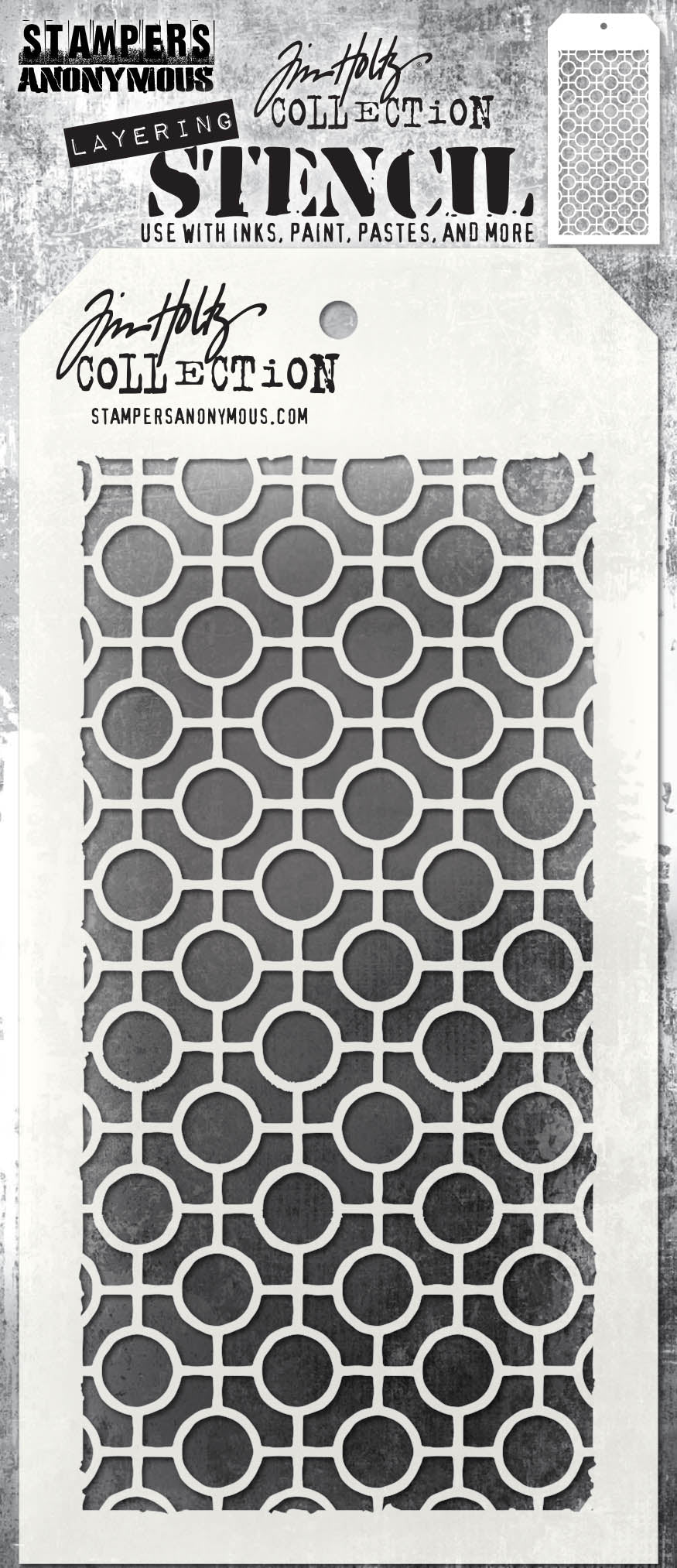 Stampers Anonymous Layering Stencil Linked Circles Tim Holtz Other 