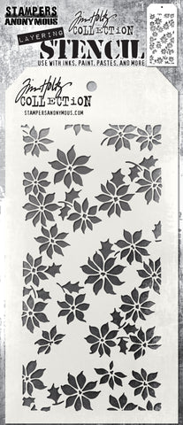 Stampers Anonymous Layering Stencil Tiny Poinsettia Tim Holtz Other 