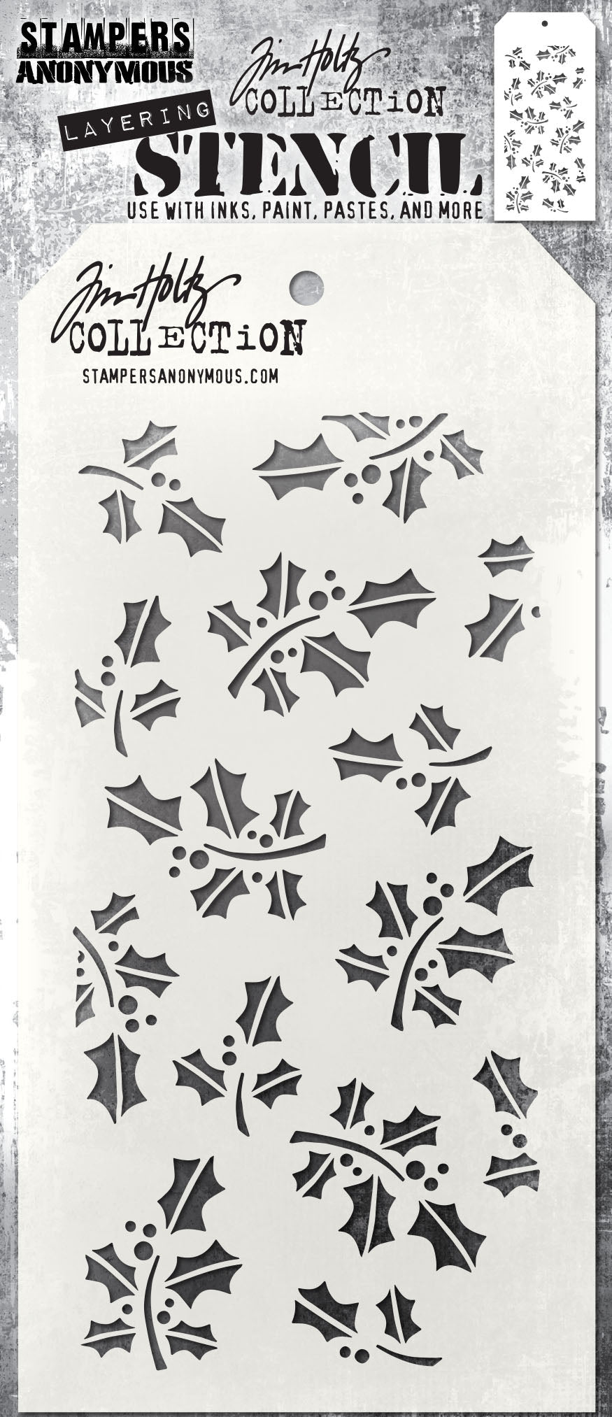 Stampers Anonymous Layering Stencil Hollyberry Tim Holtz Other 