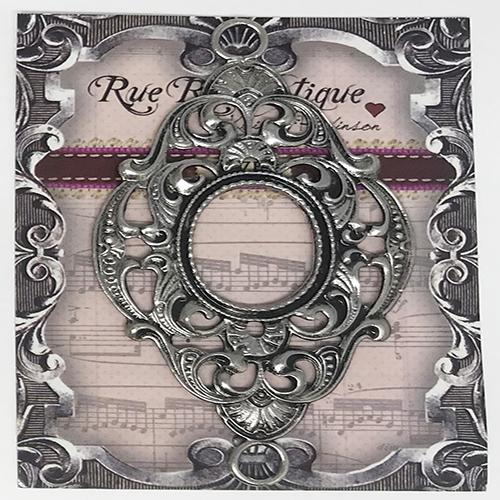 Rue Romantique Large Design Oval Bezel Antique Silver 10pk Bezels & Charms ICE Resin® 