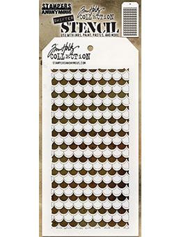 Tim Holtz Stampers Anonymous Layering Stencil - Shifter Scallop Stencil Tim Holtz Other 
